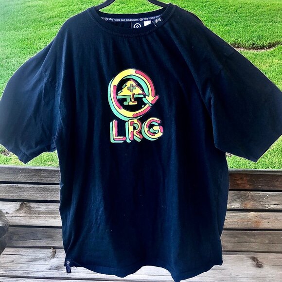 LRG Lifted Research Group Black T-Shirt KING OF THE JUNGLE Double Sided - Picture 1 of 12